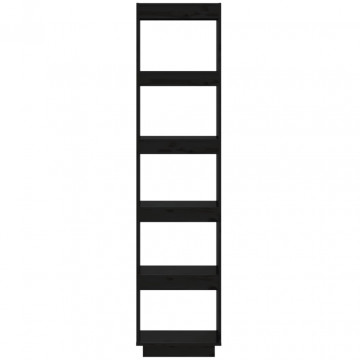 Bibliotecă/Separator cameră negru 40x35x167 cm lemn masiv pin - Img 8