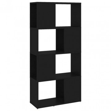 Bibliotecă/Separator cameră, negru, 60x24x124,5 cm, PAL - Img 2
