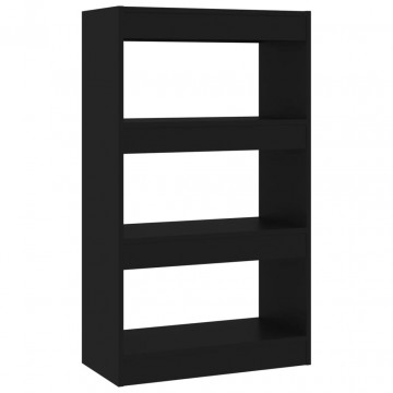 Bibliotecă/Separator cameră, negru, 60x30x103 cm, PAL - Img 2
