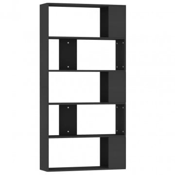 Bibliotecă/Separator cameră, negru, 80x24x159 cm, PAL - Img 2