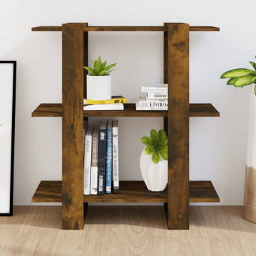 Bibliotecă/Separator cameră, stejar afumat, 80x30x87 cm - Img 3