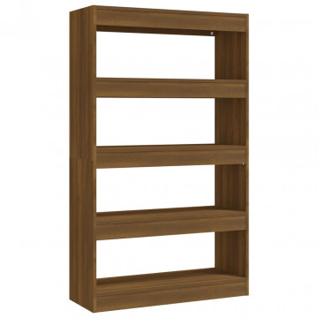 Bibliotecă/Separator cameră, stejar maro, 80x30x135 cm, PAL - Img 2
