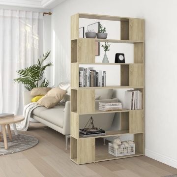 Bibliotecă/Separator cameră, stejar sonoma, 100x24x188 cm - Img 1