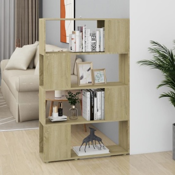 Bibliotecă/Separator cameră stejar sonoma 80x24x124,5 cm PAL - Img 1