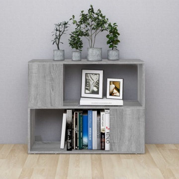 Bibliotecă/Separator de cameră, gri sonoma, 80x24x63 cm - Img 3