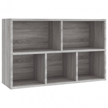 Bibliotecă/Servantă, gri sonoma, 50x25x80 cm, lemn prelucrat - Img 7