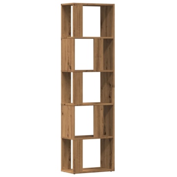 Bibliotecă, stejar artizanal, 45x24x159 cm, lemn prelucrat - Img 2