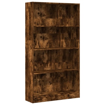Bibliotecă, stejar fumuriu, 80x24x143 cm, lemn prelucrat - Img 2