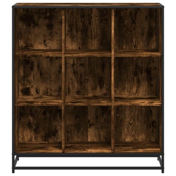 Bibliotecă stejar fumuriu 97,5x33x107,5 cm lemn prelucrat/metal - Img 4