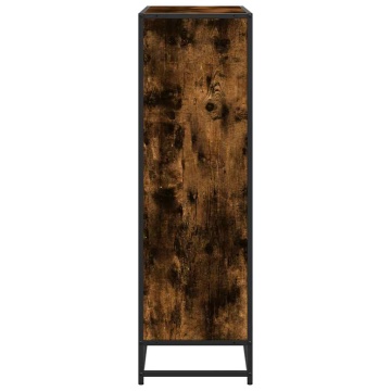 Bibliotecă stejar fumuriu 97,5x33x107,5 cm lemn prelucrat/metal - Img 8