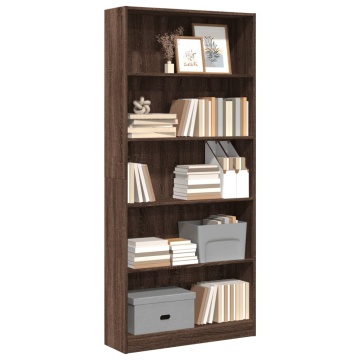 Bibliotecă, stejar maro, 80x24x176 cm, lemn prelucrat - Img 1