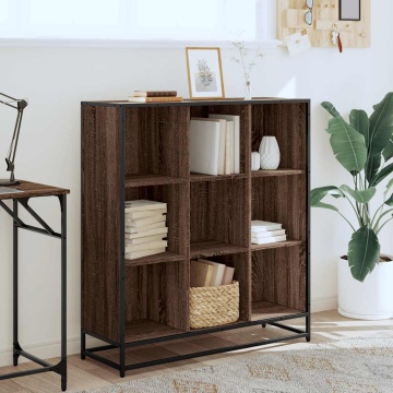 Bibliotecă, stejar maro, 97,5x33x107,5 cm, lemn prelucrat/metal - Img 3