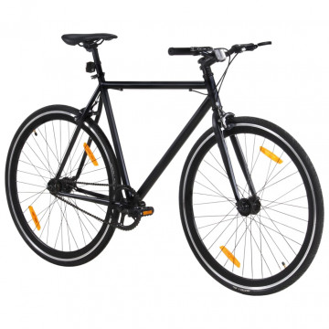 Bicicletă cu angrenaj fix, negru, 700c, 59 cm - Img 2