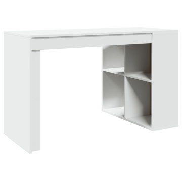 Birou, alb, 123,5x73,5x75 cm, lemn prelucrat - Img 5