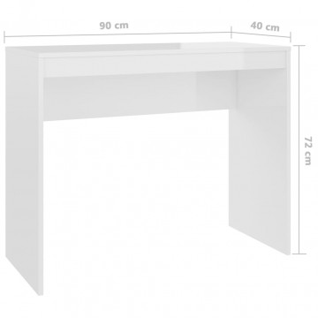 Birou, alb extralucios, 90x40x72 cm, lemn prelucrat - Img 5