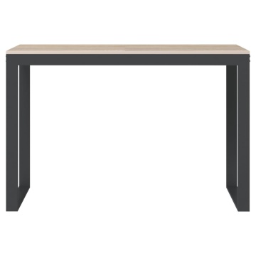 Birou de calculator, negru/stejar, 110x60x73 cm, lemn prelucrat - Img 3