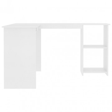 Birou de colț în formă de L, alb, 120 x 140 x 75 cm, PAL - Img 6