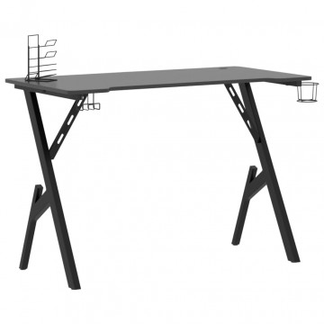 Birou de gaming cu picioare formă Y, negru, 110x60x75 cm - Img 2