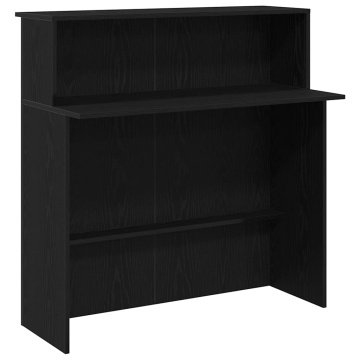 Birou de recepție negru 100x50x103,5 cm Lemn prelucrat - Img 2