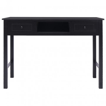 Birou, negru, 108x45x76 cm, lemn masiv de paulownia - Img 4