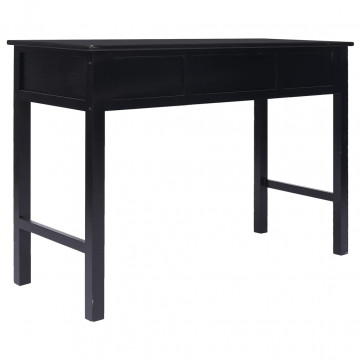 Birou, negru, 108x45x76 cm, lemn masiv de paulownia - Img 8
