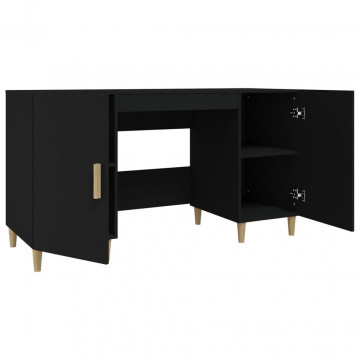 Birou, negru, 140x50x75 cm, lemn compozit - Img 6