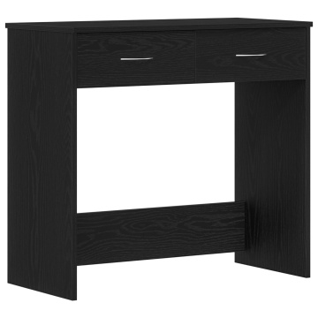 Birou Negru Stejar 80x40x75 cm Lemn Compus - Img 2