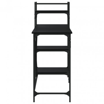 Birou pentru computer cu rafturi negru 120x47x109 cm - Img 8