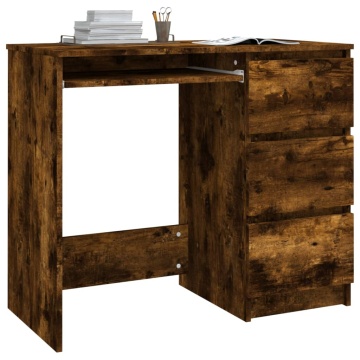Birou, stejar fumuriu, 90x45x76 cm, lemn prelucrat - Img 3