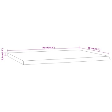 Blat birou 90x80x2,5 cm dreptunghiular lemn acacia margine vie - Img 7