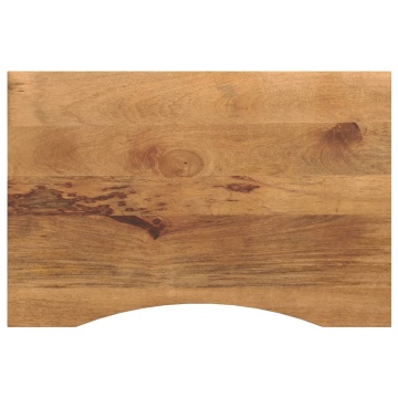 Blat birou cu decupaj curbat 100x50x2,5cm lemn masiv mango brut - Img 1