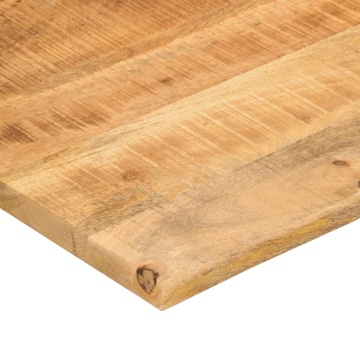 Blat birou cu decupaj curbat 90x50x2,5 cm lemn masiv mango brut - Img 5