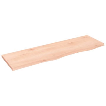 Blat de baie, 100x30x2 cm, lemn masiv netratat - Img 2