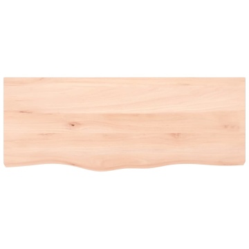 Blat de baie, 100x40x2 cm, lemn masiv netratat - Img 3