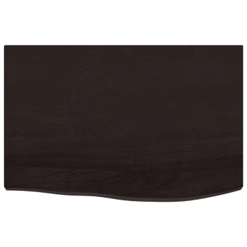 Blat de masă maro 60x40x(2-4) cm, lemn masiv stejar tratat - Img 3