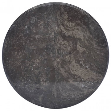 Blat de masă, negru, Ø50x2,5 cm, marmură - Img 1