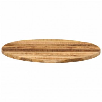 Blat de masă rotund, Ø 90x3,8 cm, lemn masiv de mango brut - Img 3
