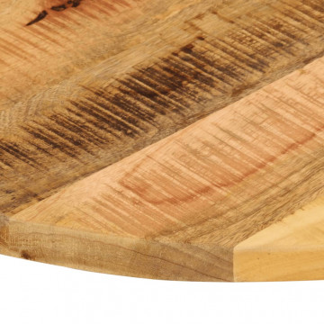 Blat de masă rotund, Ø 90x3,8 cm, lemn masiv de mango brut - Img 5