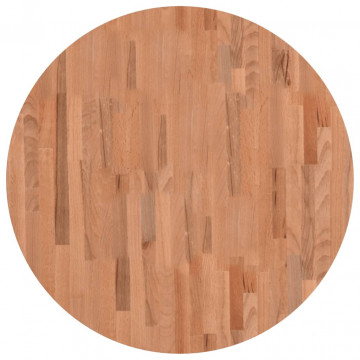 Blat de masă rotund, Ø80x1,5 cm, lemn masiv de fag - Img 2