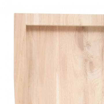 Blat masă 100x50x4 cm lemn masiv stejar netratat contur organic - Img 6