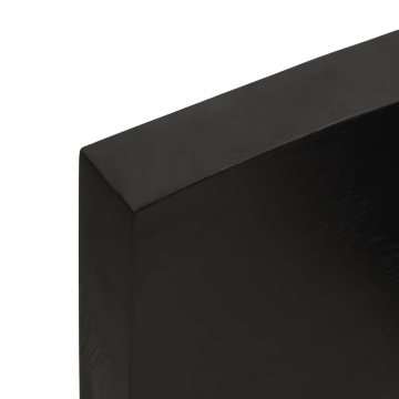 Blat masă, 120x50x6 cm, gri, lemn stejar tratat contur organic - Img 7