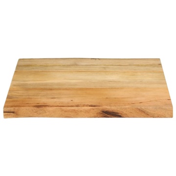 Blat masă cu margini naturale, 40x40x2,5 cm, lemn masiv mango - Img 3