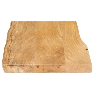 Blat masă cu margini naturale, 50x40x2,5 cm, lemn masiv mango - Img 4