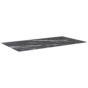 Blat masă negru 120x65 cm 8mm sticlă securizată design marmură - Img 2
