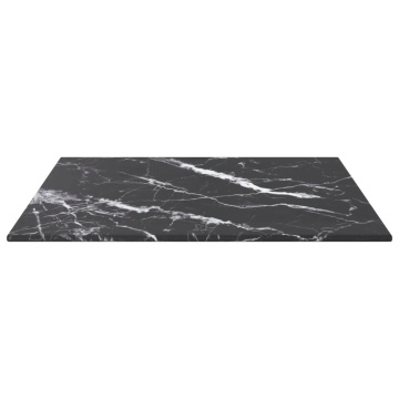 Blat masă negru 40x40 cm 6 mm sticlă securizată design marmură - Img 3