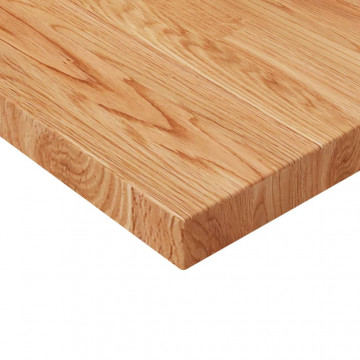 Blat masă pătrat maro deschis 50x50x4 cm lemn stejar tratat - Img 3