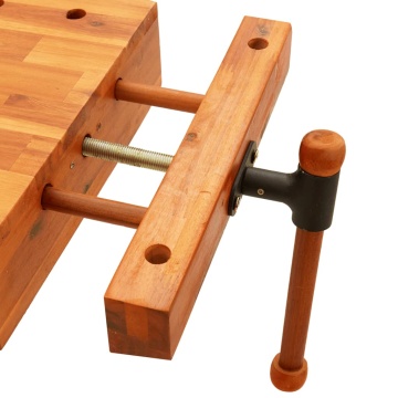 Blat pentru banc de lucru cu menghină, 52x44x9,5 cm lemn acacia - Img 6