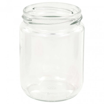 Borcane de sticlă pentru gem capace alb & roșu 96 buc. 230 ml - Img 6
