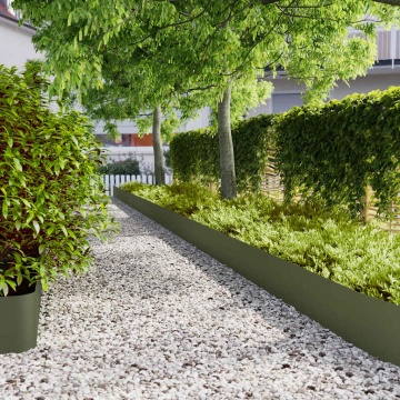 Borduri de gazon 10 buc Verde olive Oțel laminat la rece - Img 1