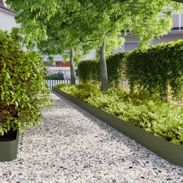Borduri de gazon 30 buc Verde olive Oțel laminat la rece - Img 1